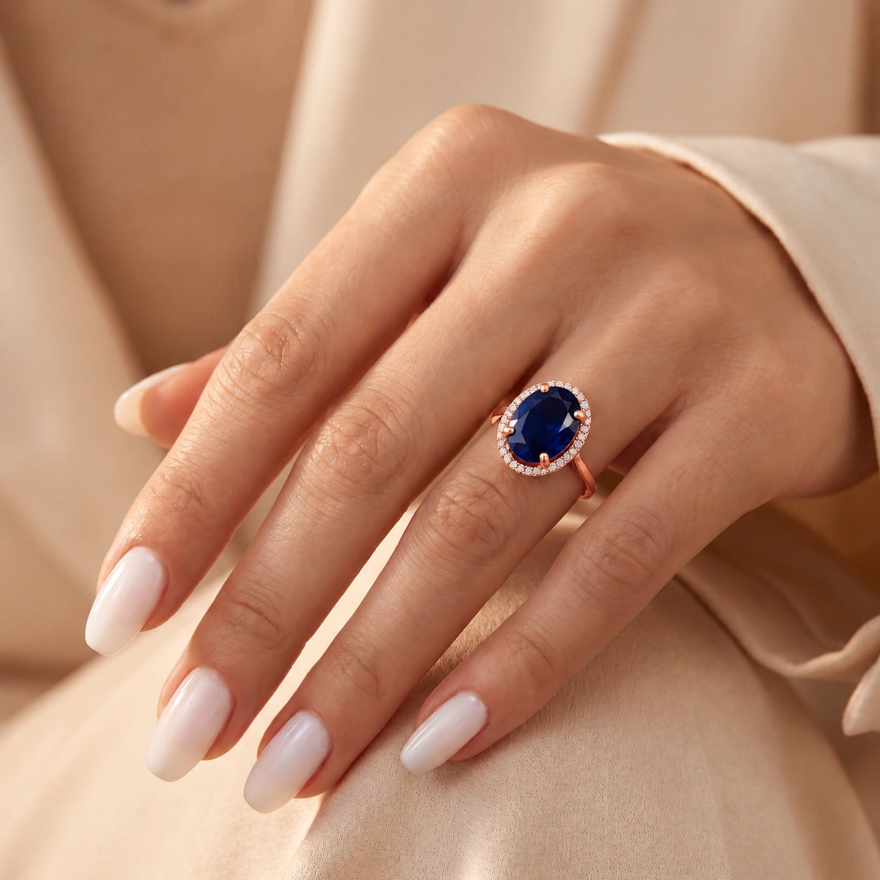 Rose Gold Ring Sapphire 10K — Rita