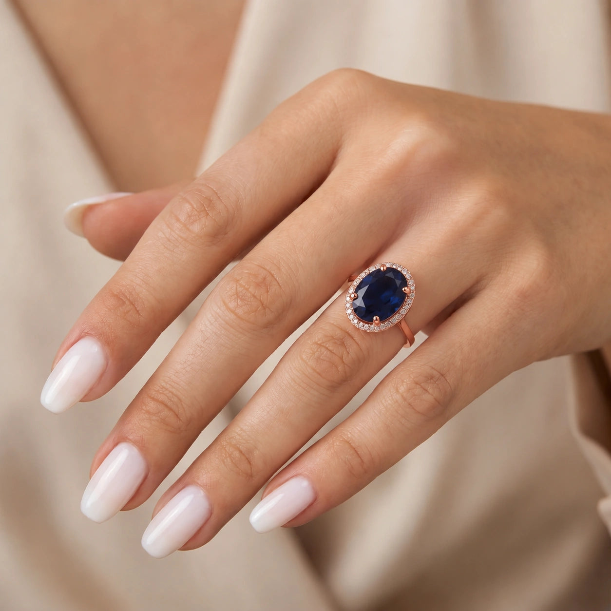 Rose Gold Ring Sapphire 10K — Rita