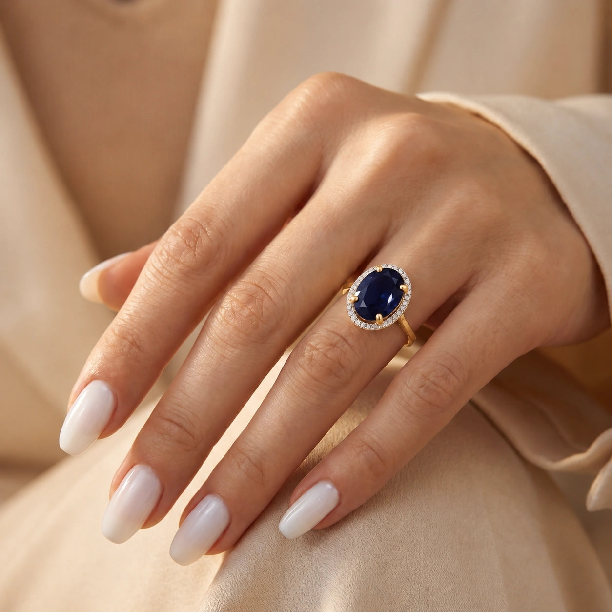 Yellow Gold Ring Sapphire 10K — Rita