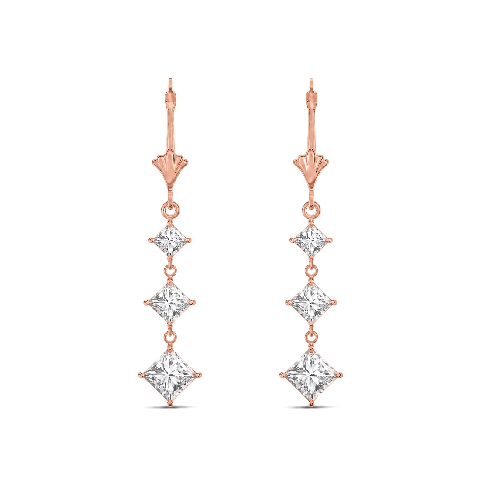 Rose Gold Heritage Earrings Zirconia 10K — Filomena