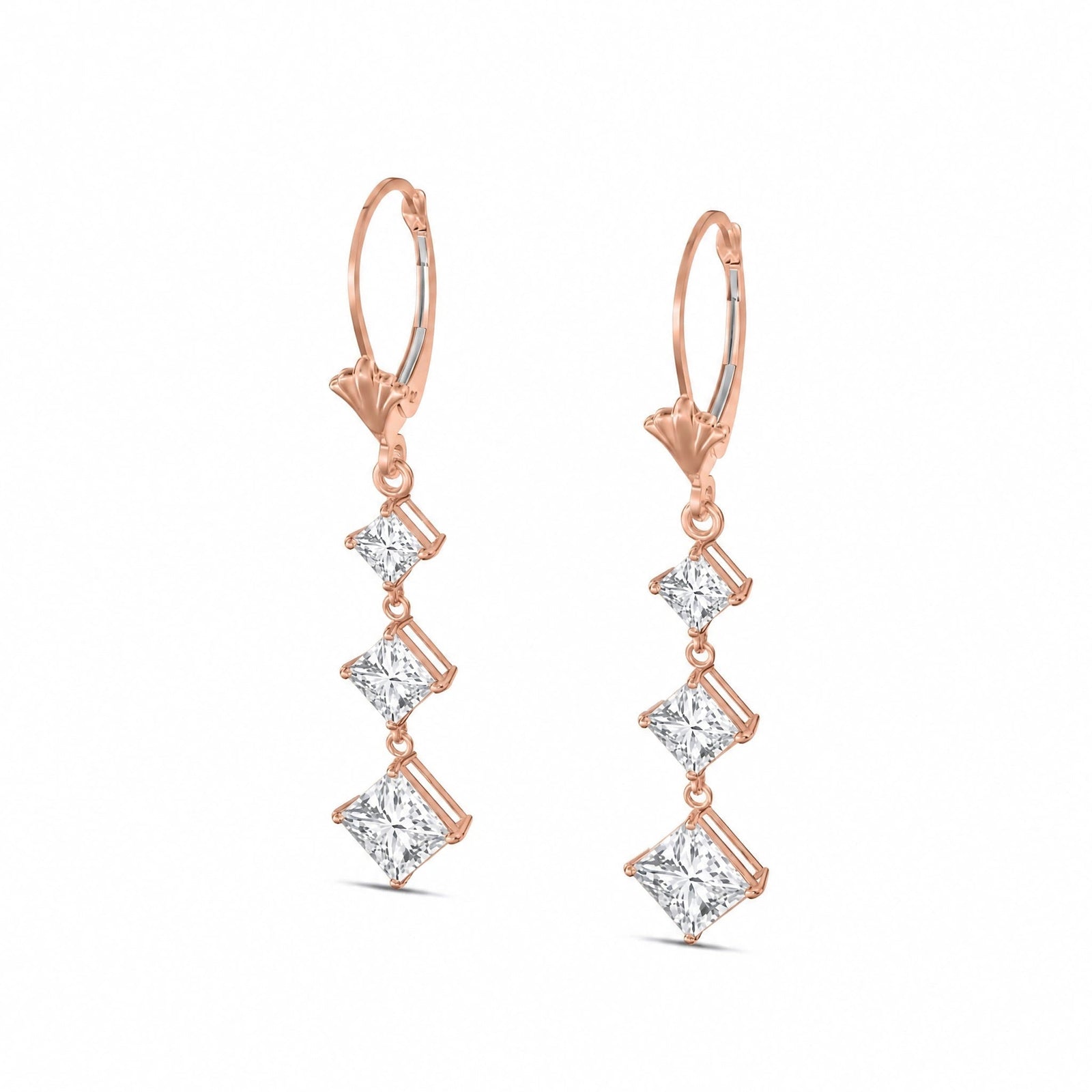 Rose Gold Heritage Earrings Zirconia 10K — Filomena
