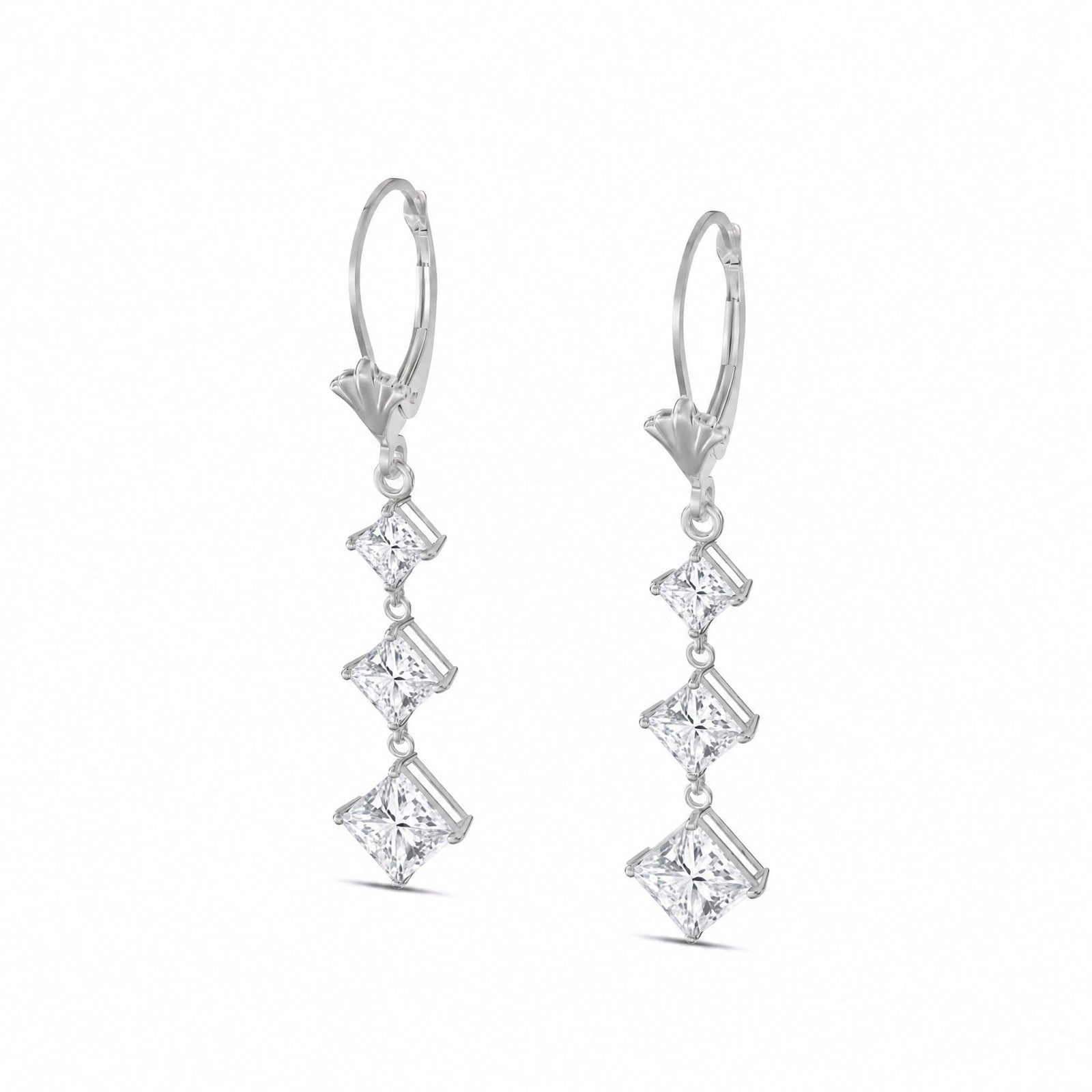 White Gold Heritage Earrings Zirconia 10K — Filomena