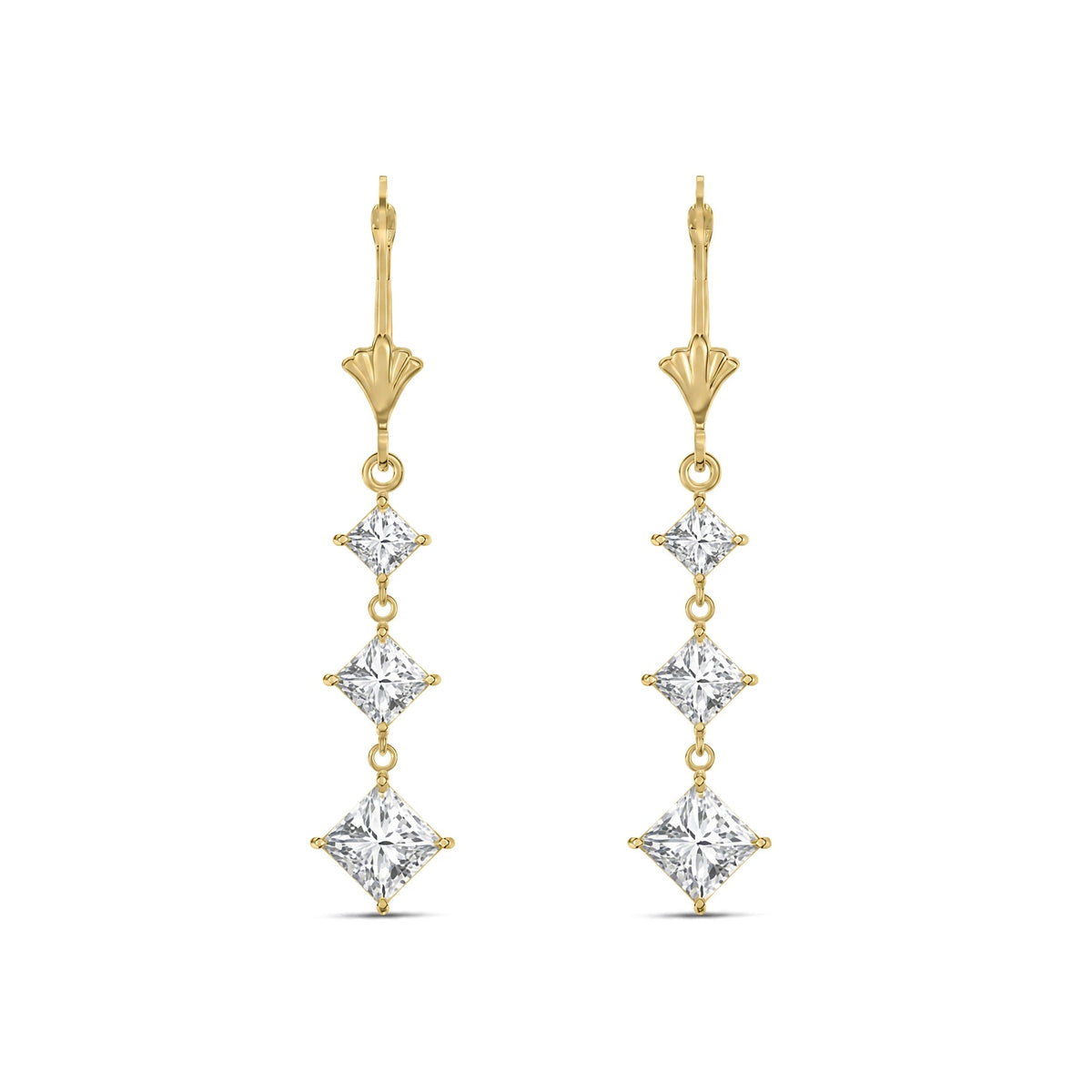 Yellow Gold Heritage Earrings Zirconia 10K — Filomena