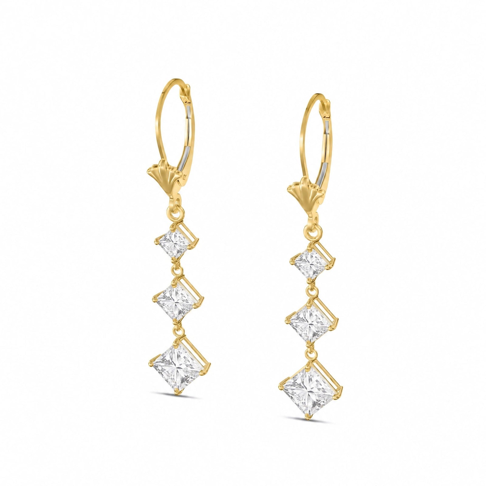 Yellow Gold Heritage Earrings Zirconia 10K — Filomena