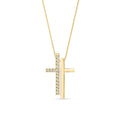 Yellow Gold Heritage Cross Pendant Necklace Diamond 10K — Fulvia