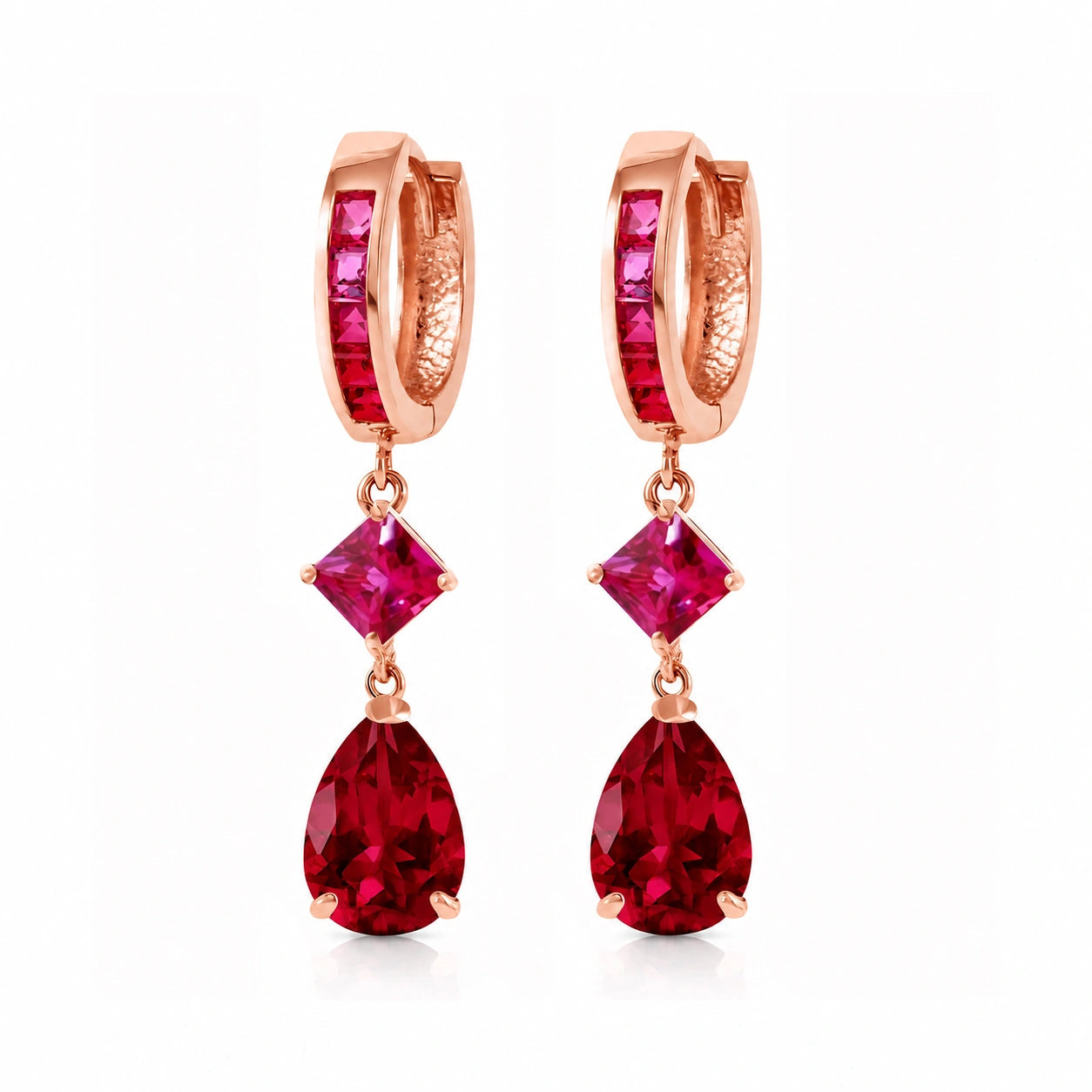 Rose Gold Dangling Earrings Zirconia 10K — Italia