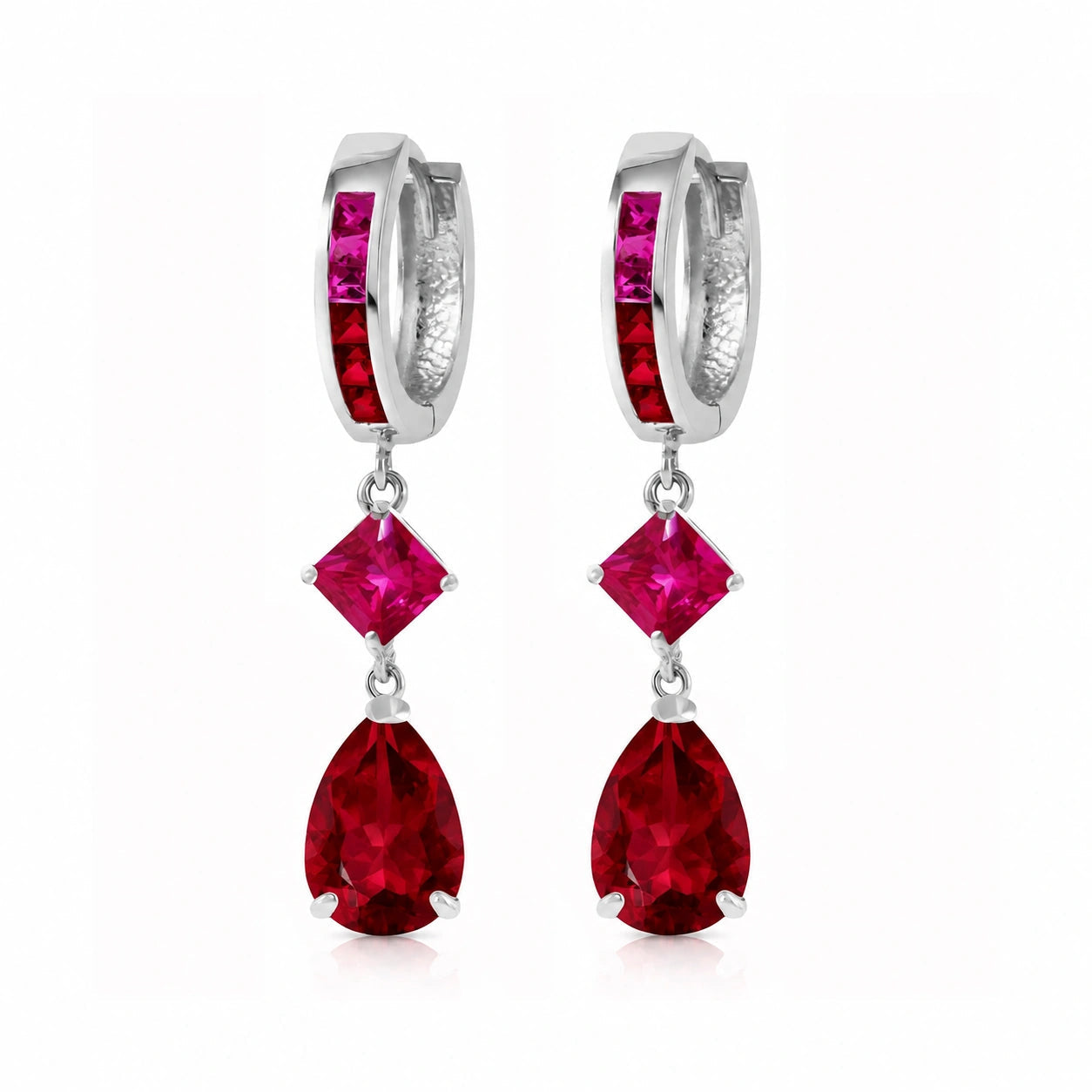 White Gold Dangling Earrings Zirconia 10K — Italia