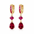 Yellow Gold Dangling Earrings Zirconia 10K — Italia