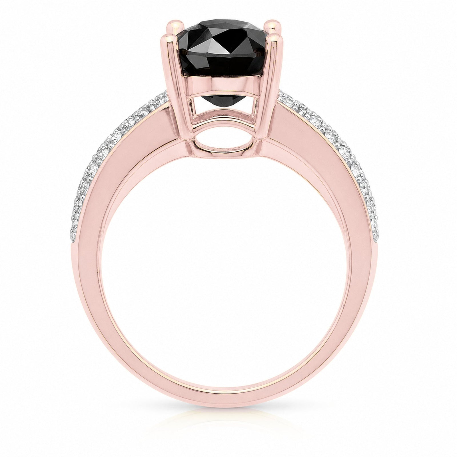 Rose Gold Statement Ring Diamond 10K — Selene