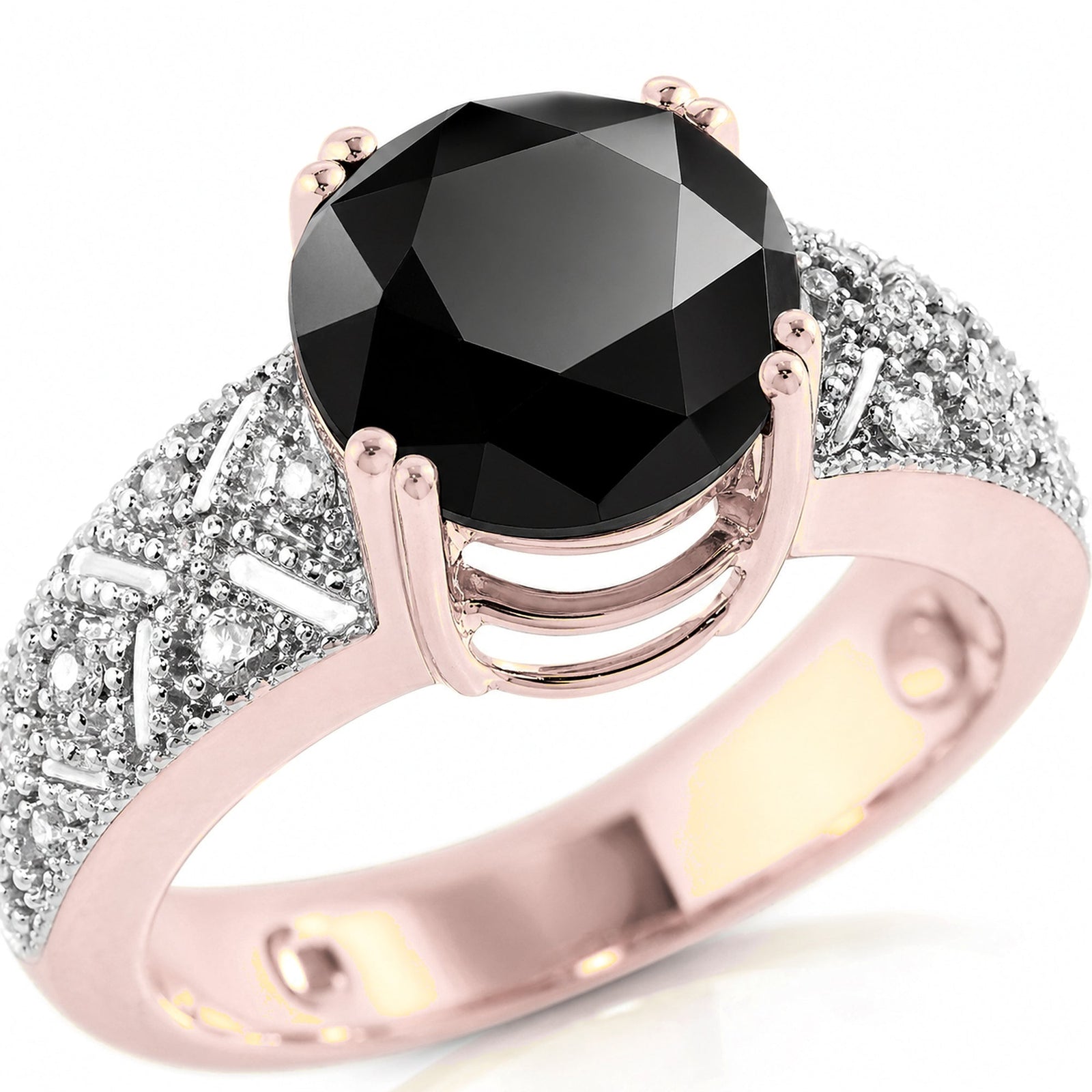 Rose Gold Statement Ring Diamond 10K — Selene