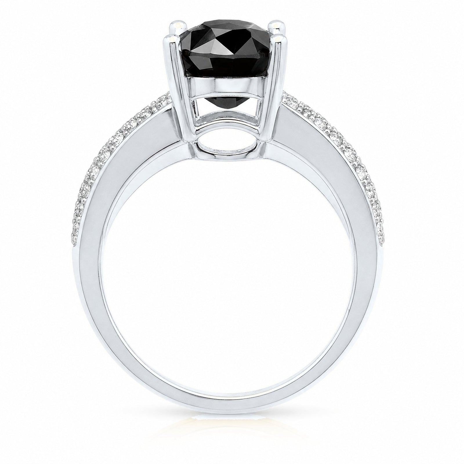 White Gold Statement Ring Diamond 10K — Selene