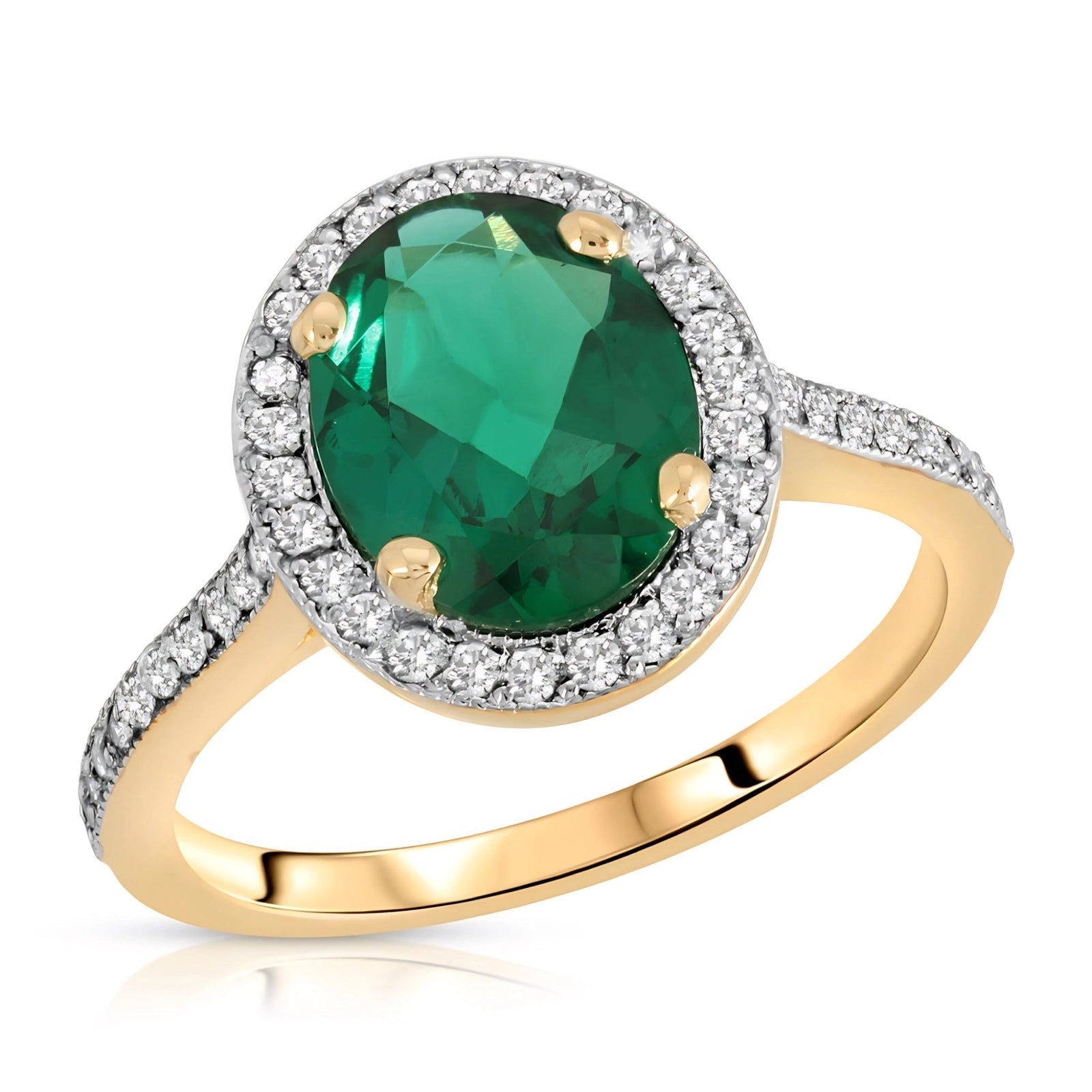 Yellow Gold Ete Engagement Ring Emerald 10K — Fioretta