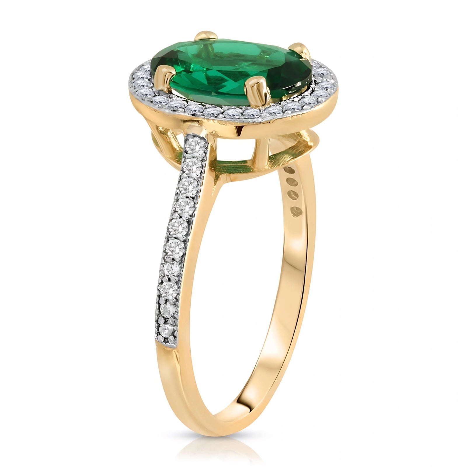 Yellow Gold Ete Engagement Ring Emerald 10K — Fioretta