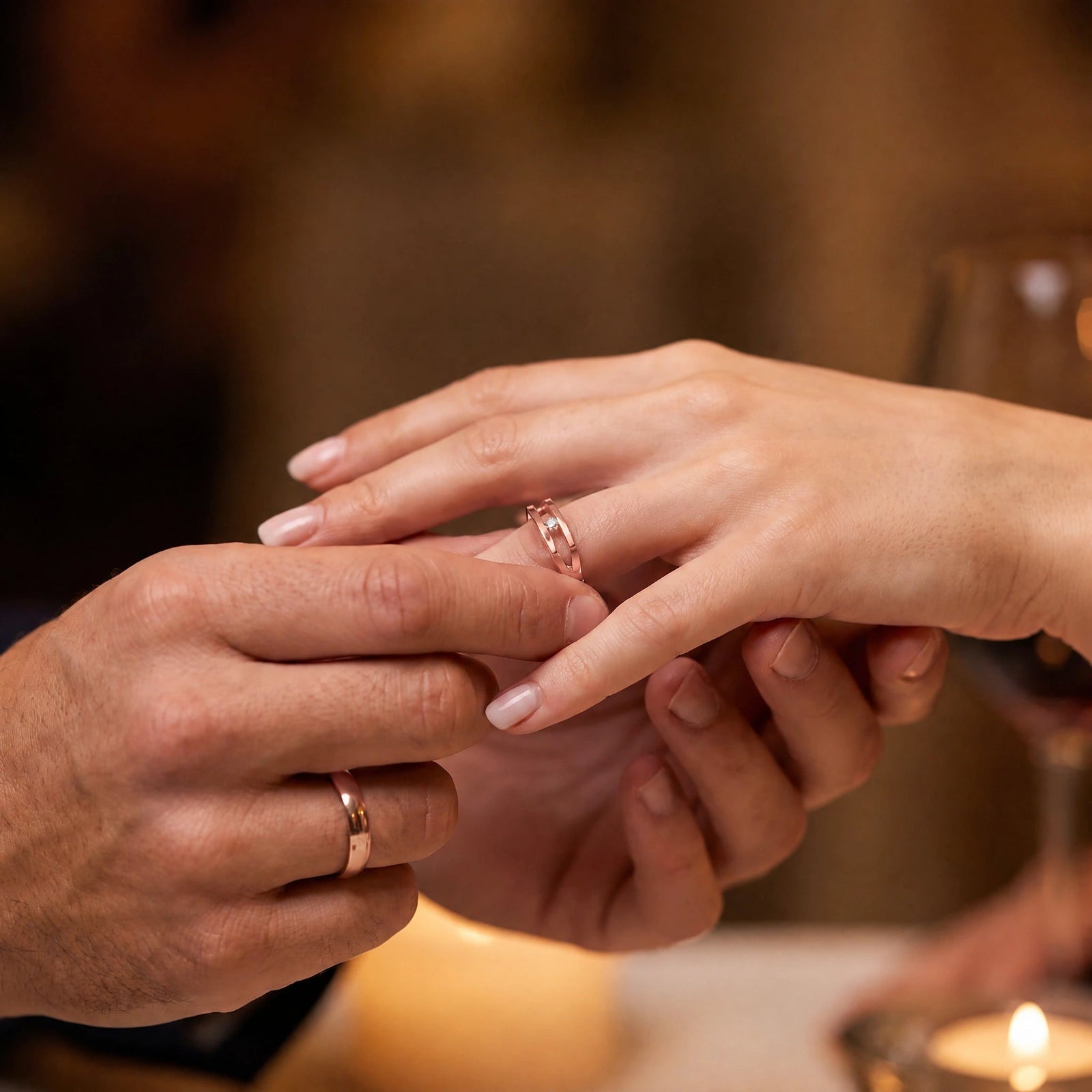Rose Gold Engagement Ring Diamond 10K — Bellatrix