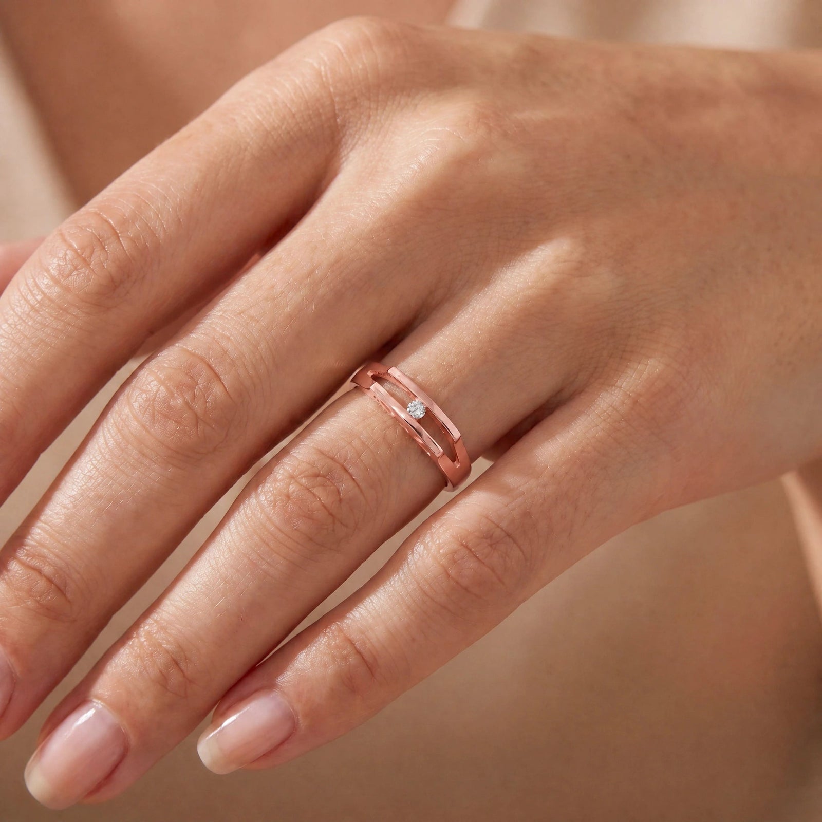 Rose Gold Engagement Ring Diamond 10K — Bellatrix
