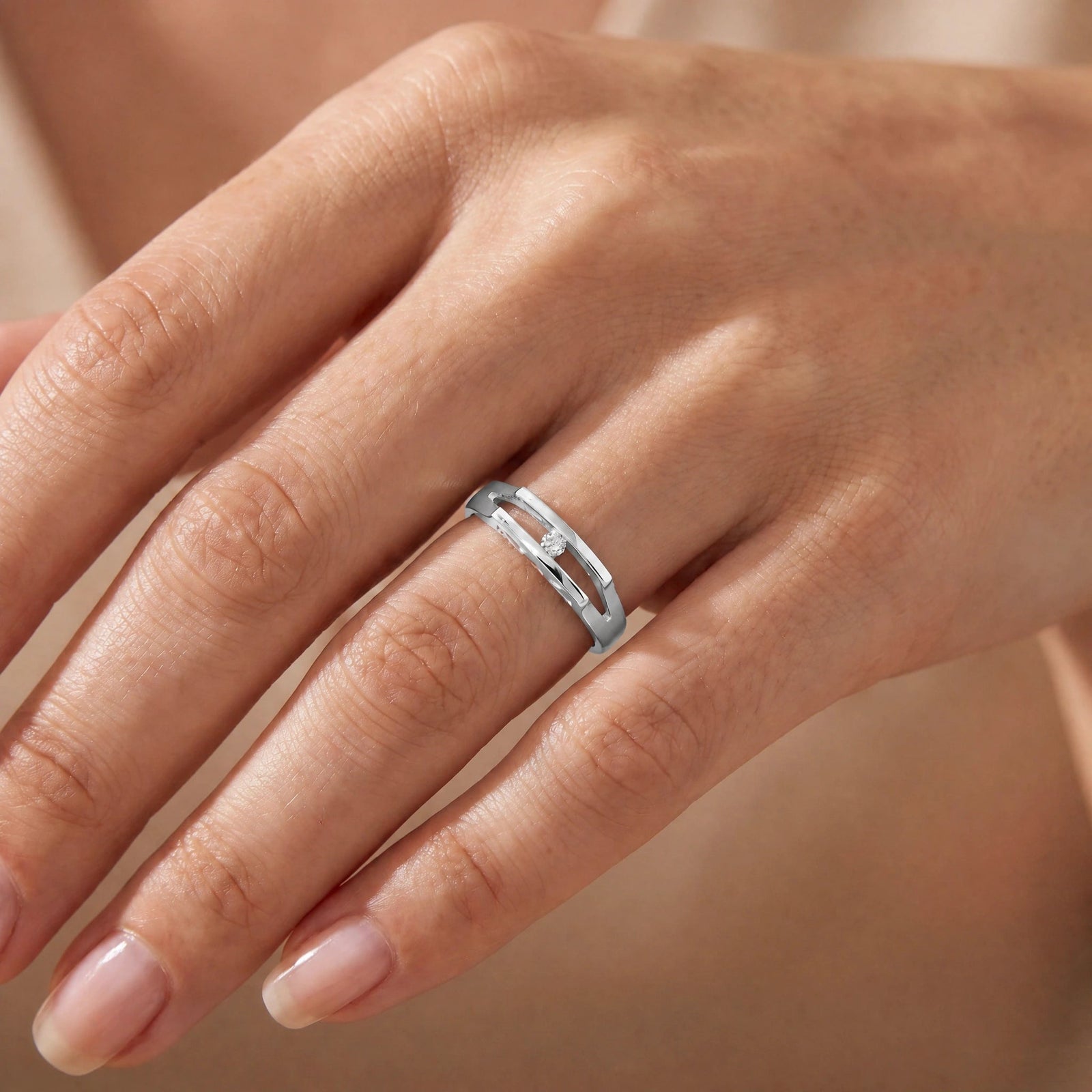 White Gold Engagement Ring Diamond 10K — Bellatrix