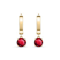 Yellow Gold Belle Drop Earrings Ruby 10K — Angela