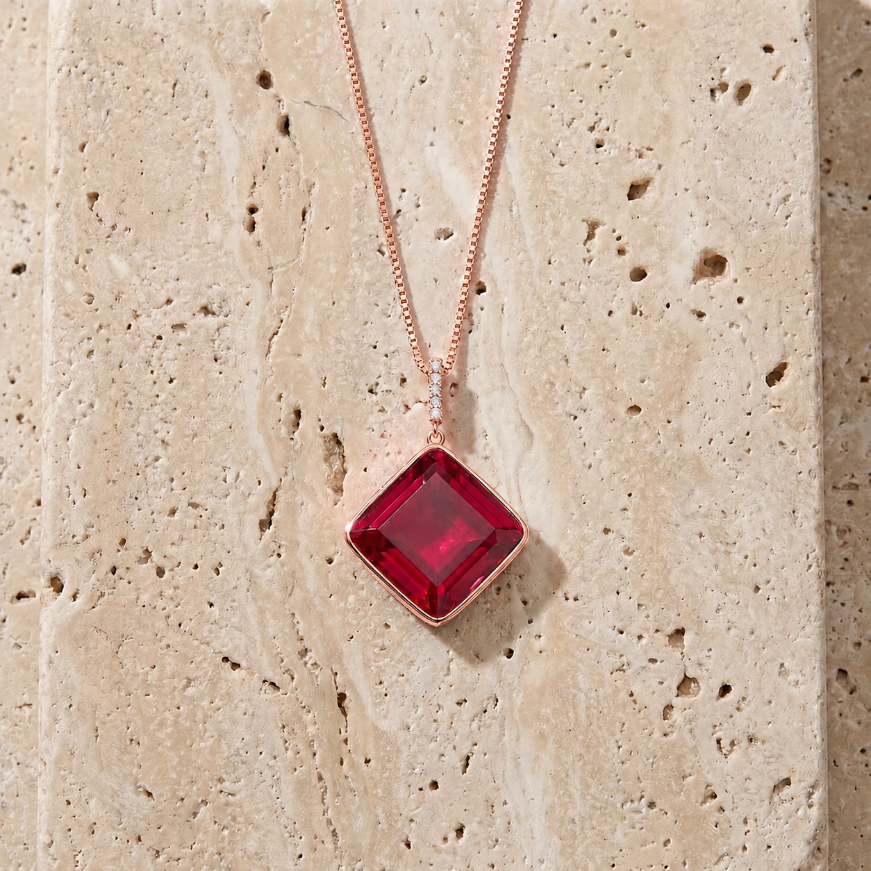 Rose Gold Ruby & Diamond — Marielena