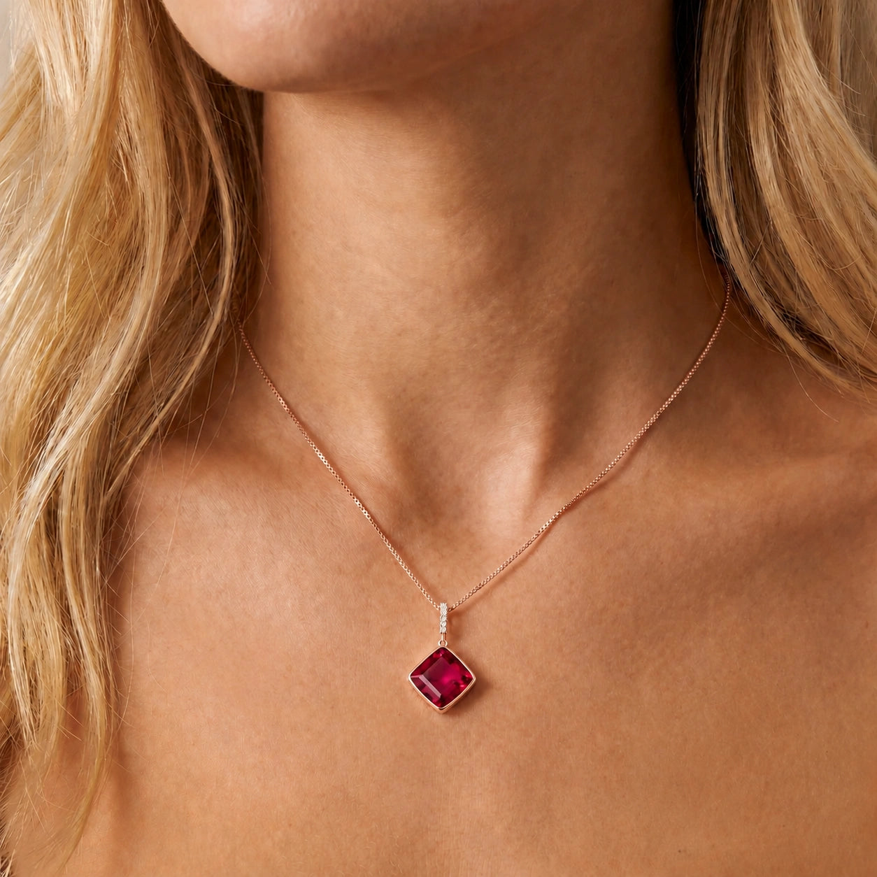 Rose Gold Ruby & Diamond — Marielena