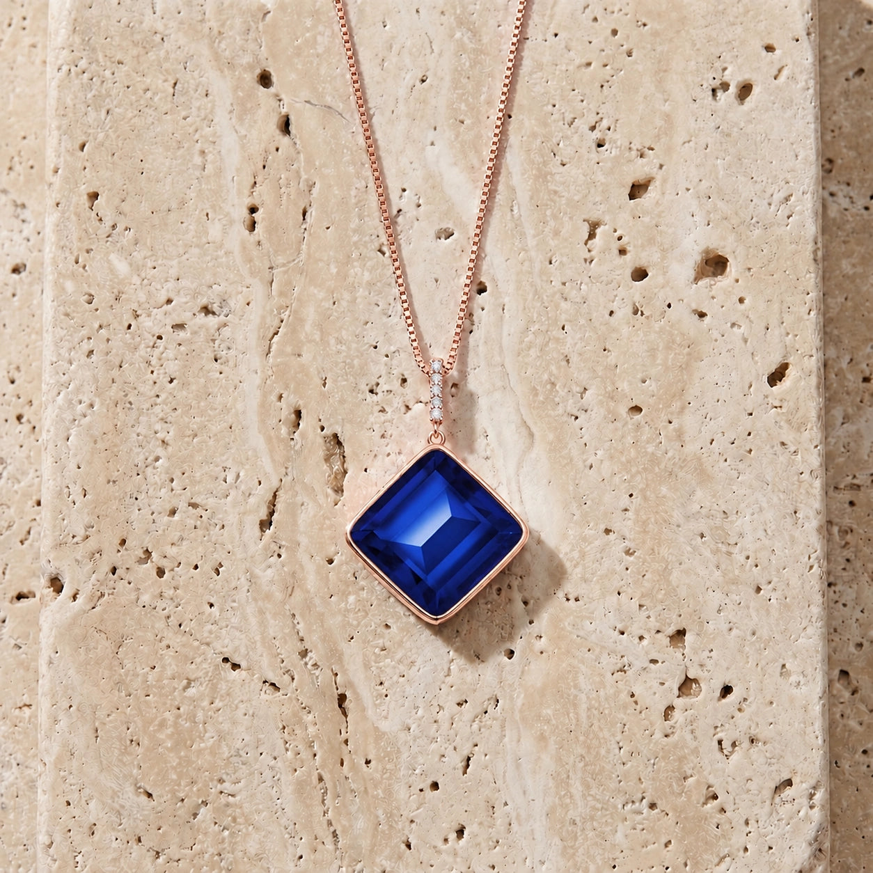 Rose Gold Sapphire & Diamond — Marielena