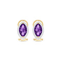 Yellow Gold Earrings Amethyst 10K — Mariella
