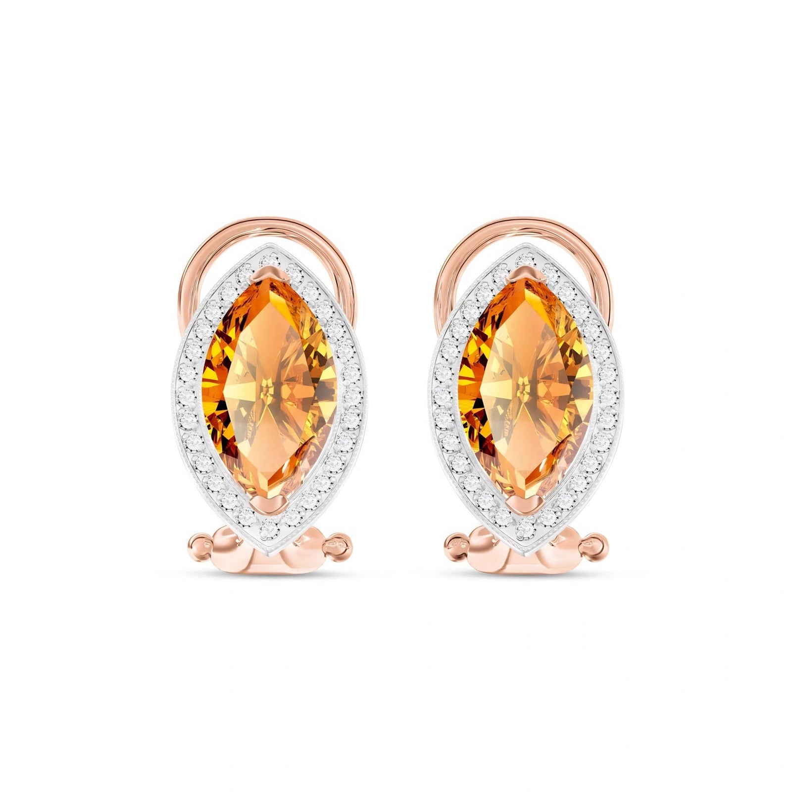 Rose Gold Earrings Citrine 10K — Mariella