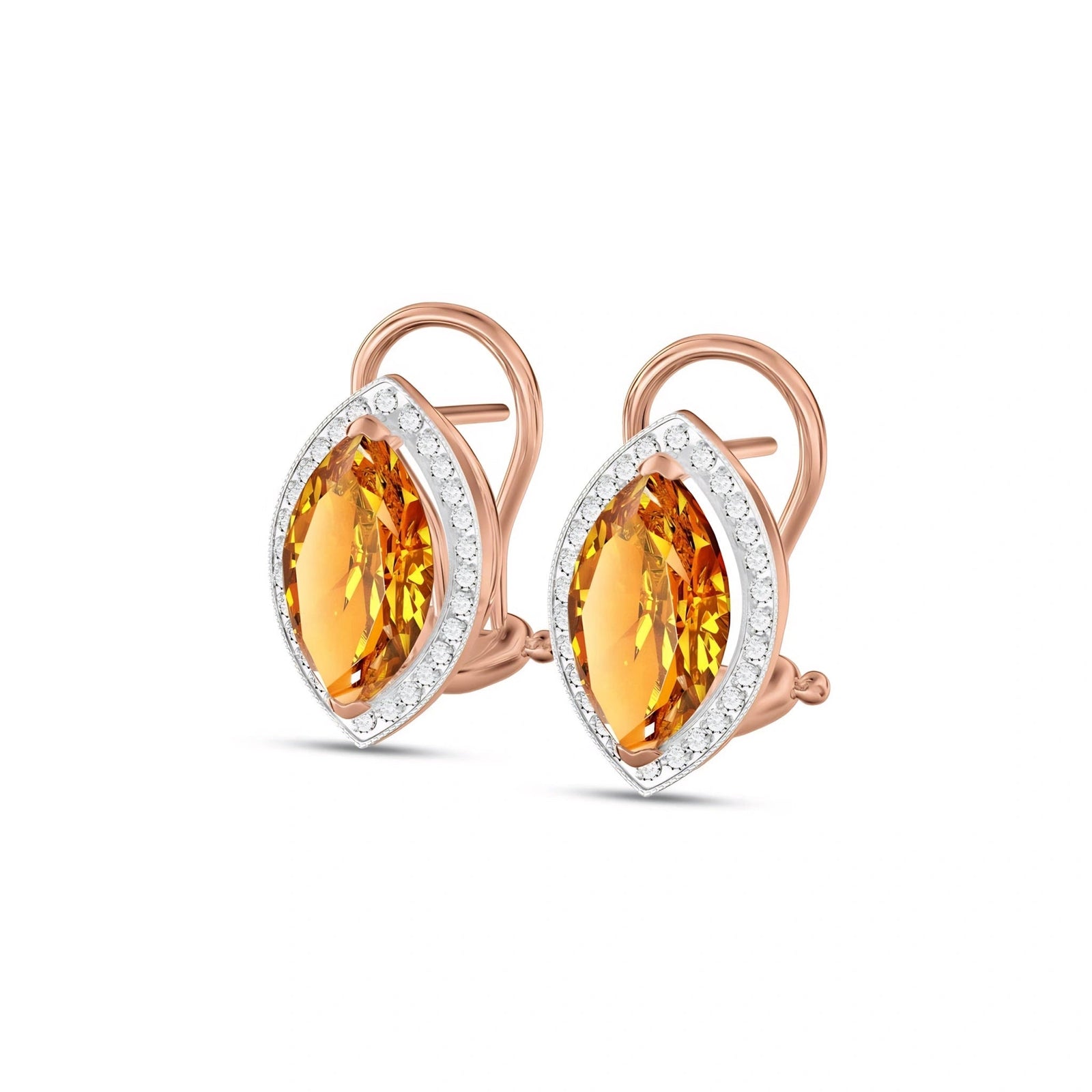 Rose Gold Earrings Citrine 10K — Mariella