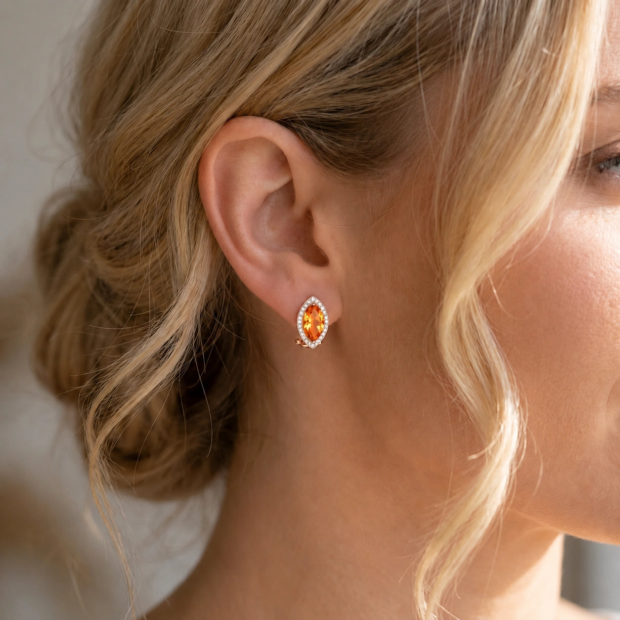 Rose Gold Earrings Citrine 10K — Mariella