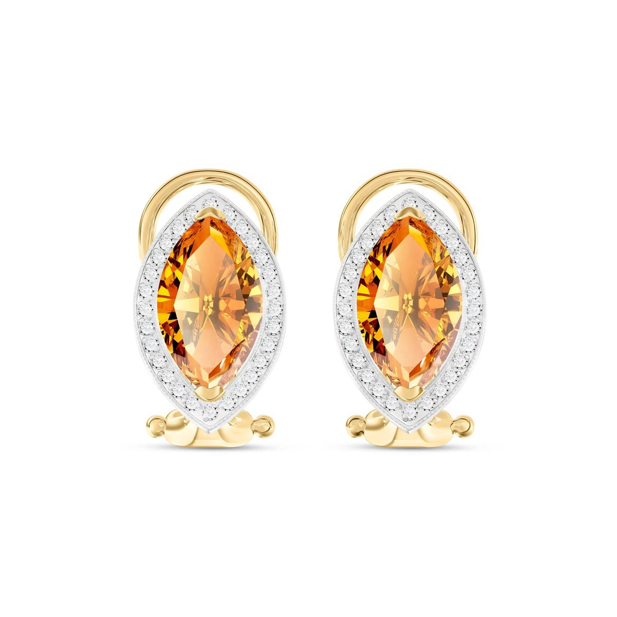Yellow Gold Earrings Citrine 10K — Mariella