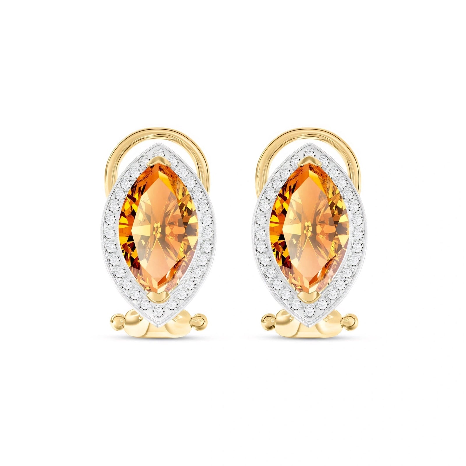 Yellow Gold Earrings Citrine 10K — Mariella