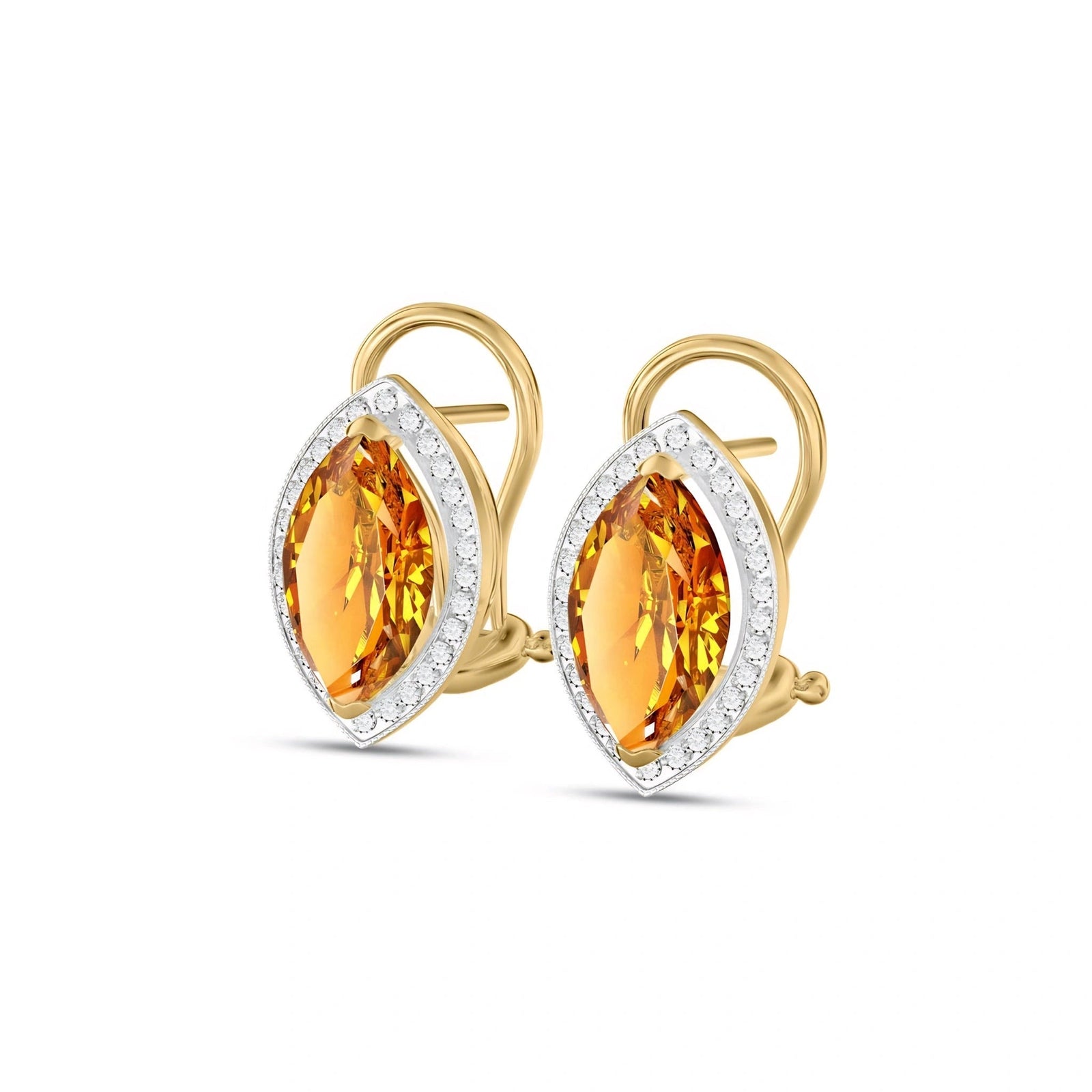 Yellow Gold Earrings Citrine 10K — Mariella