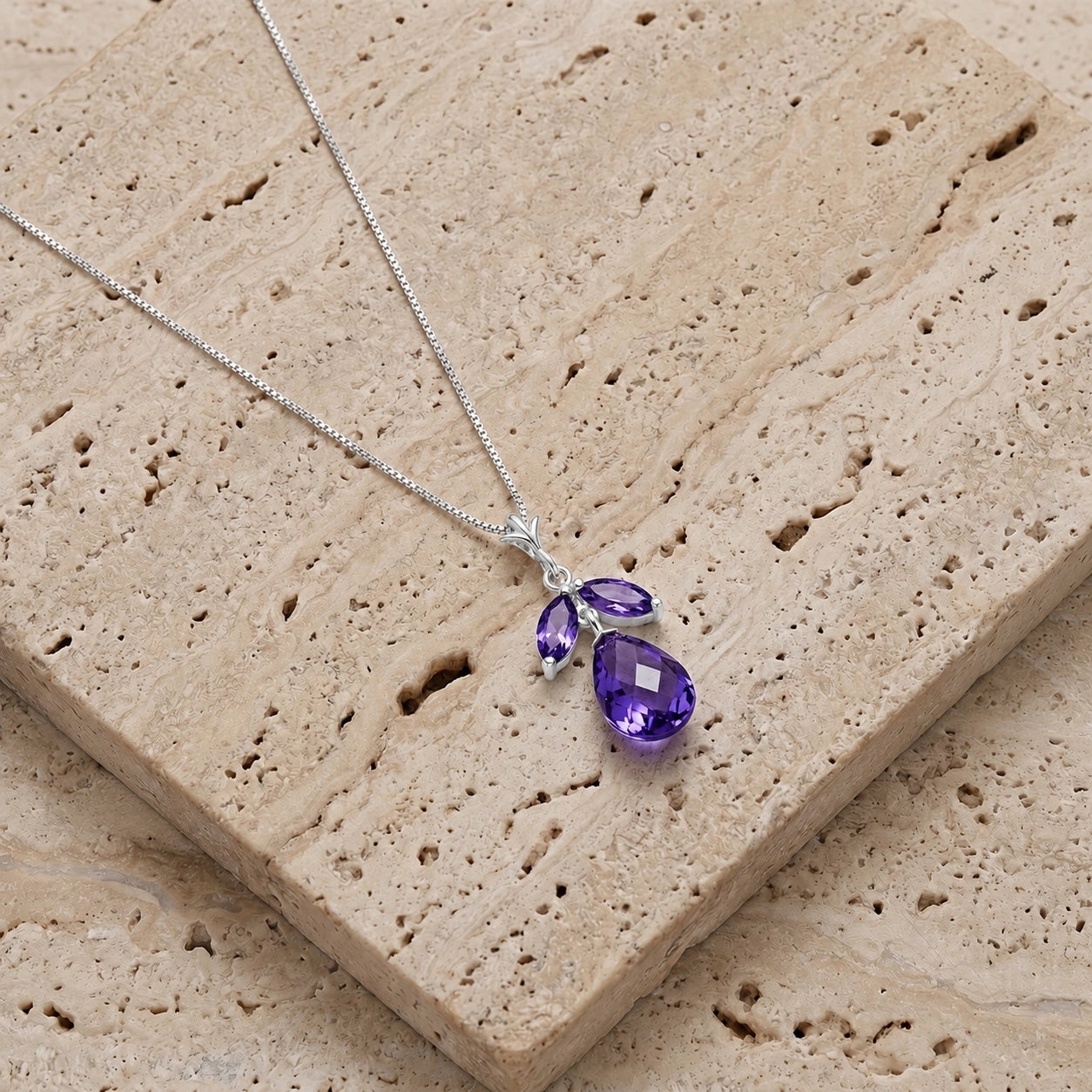 White Gold Atelier Necklace Amethyst 10K — Marilena