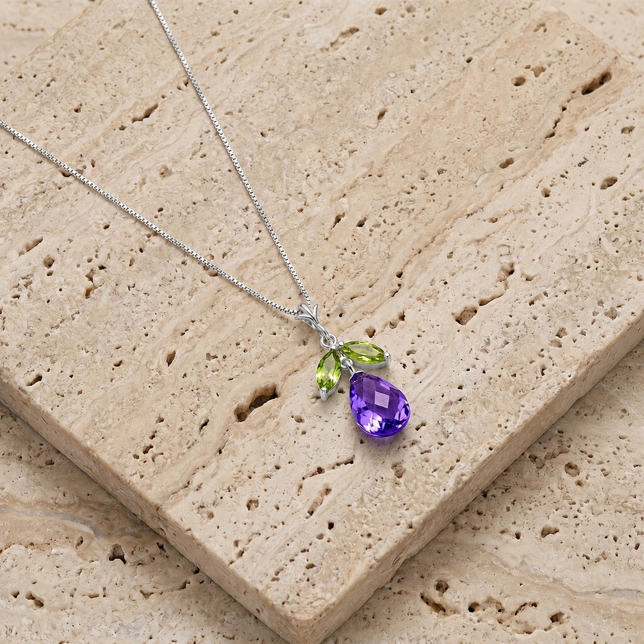 White Gold Atelier Necklace Blue Topaz 10K — Marilena