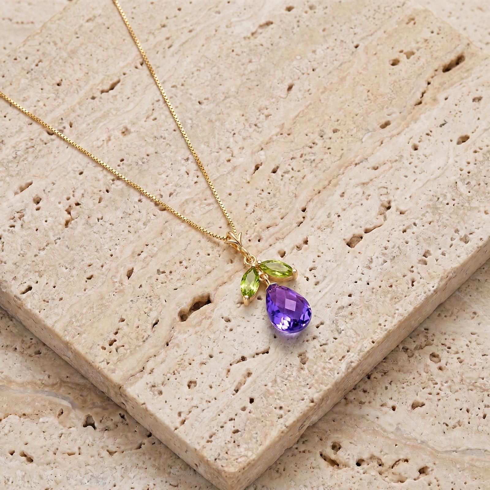 Yellow Gold Atelier Necklace Blue Topaz 10K — Marilena