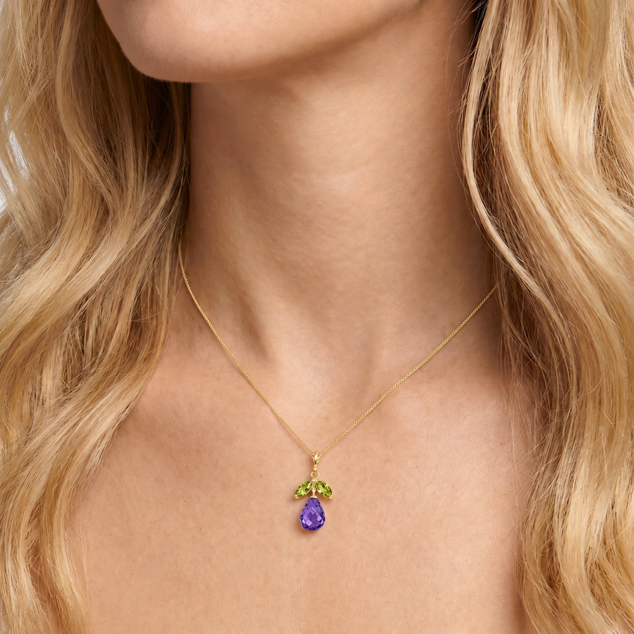 Yellow Gold Atelier Necklace Blue Topaz 10K — Marilena