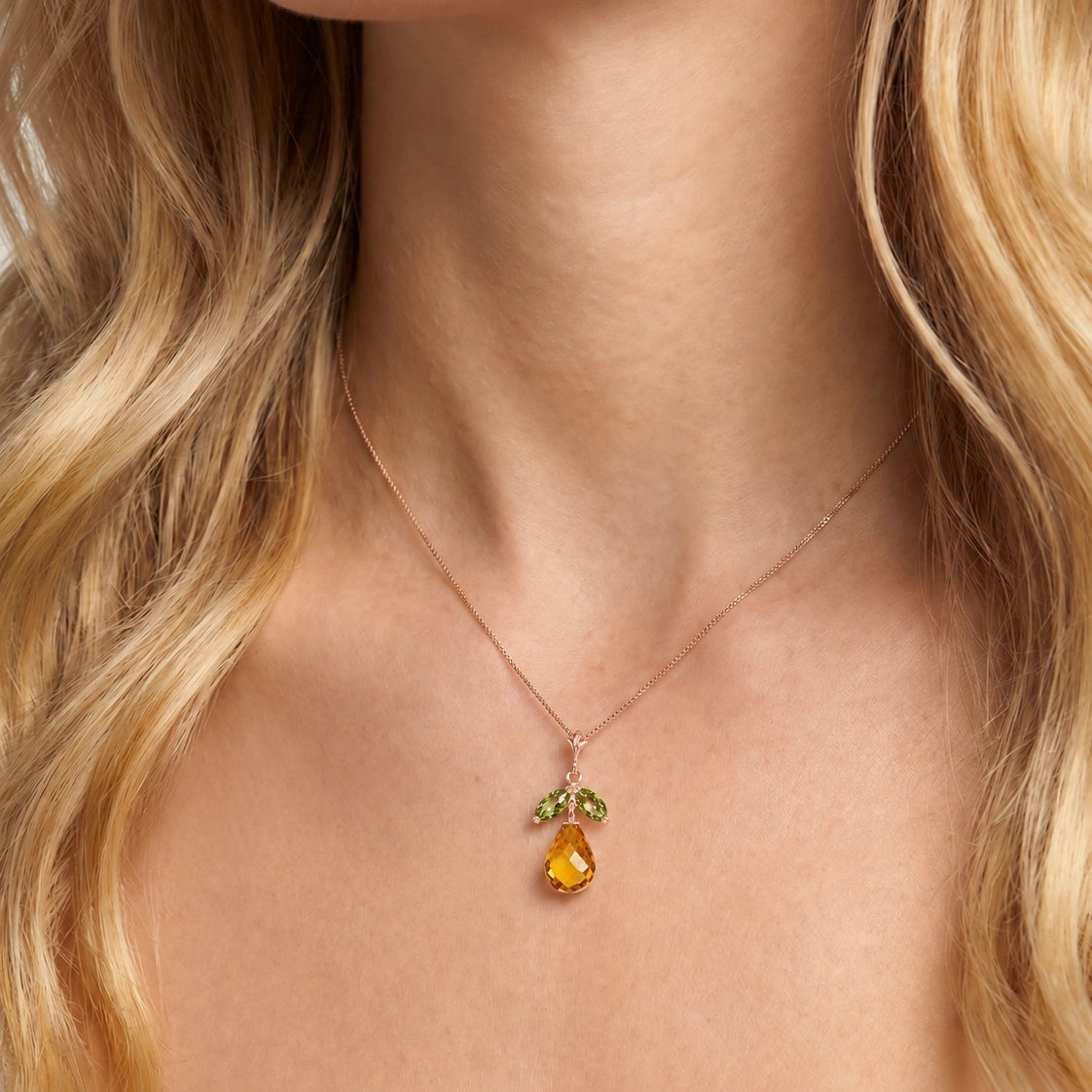 Rose Gold Atelier Necklace Garnet 10K — Marilena