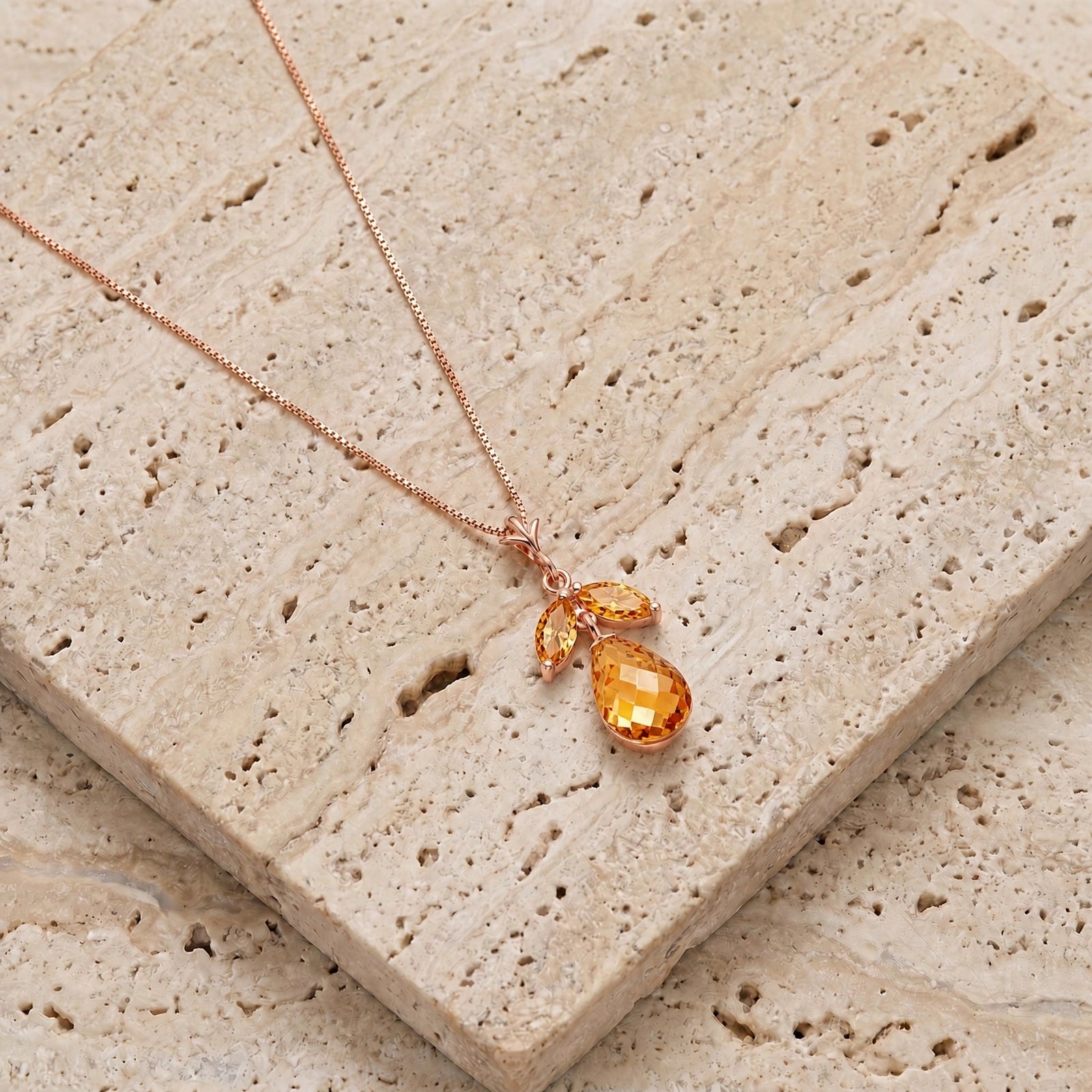Rose Gold Atelier Necklace Pink Topaz 10K — Marilena