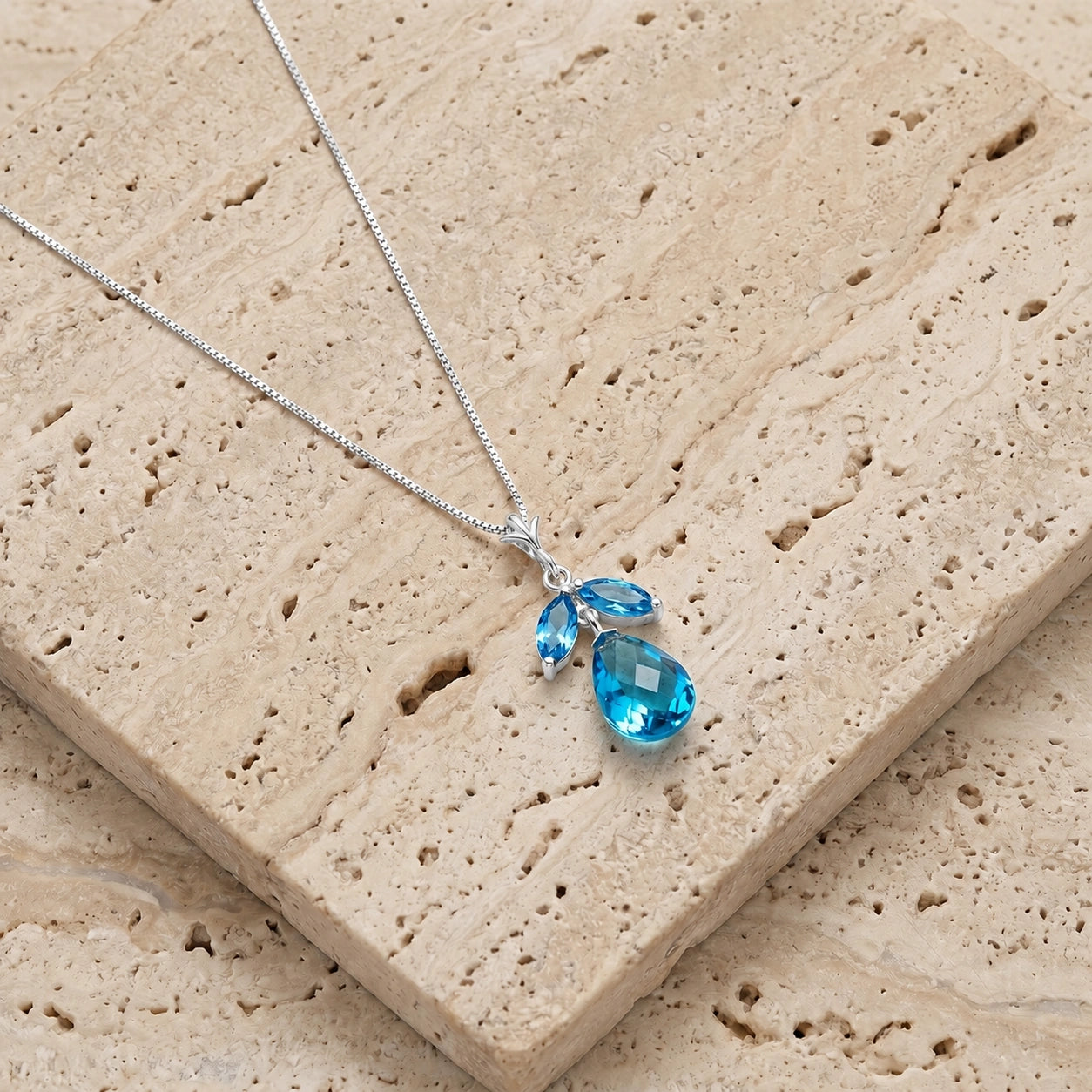 White Gold Atelier Necklace Pink Topaz 10K — Marilena