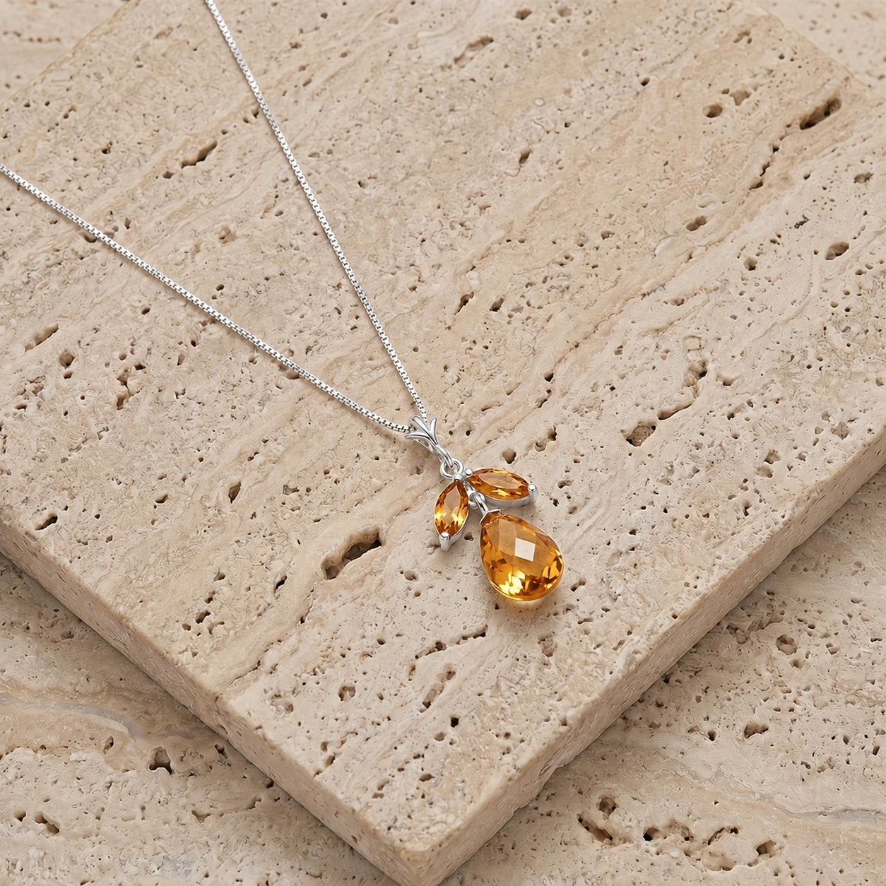 White Gold Atelier Necklace Pink Topaz 10K — Marilena