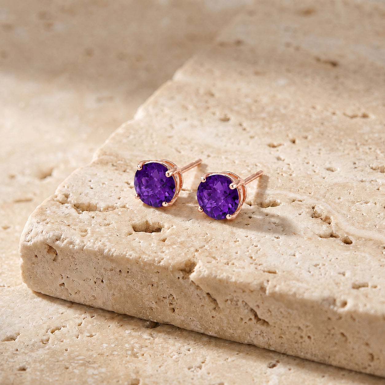 Rose Gold Halo Petal Earrings Blue Topaz 10K — Benedetta