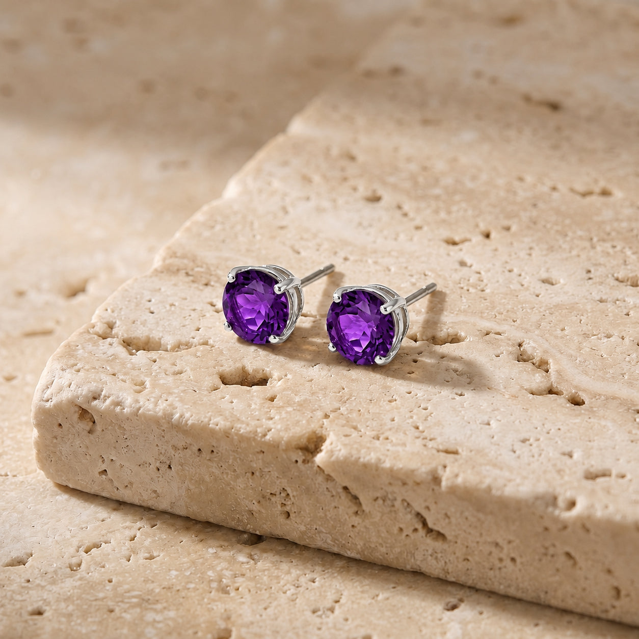 White Gold Halo Petal Earrings Blue Topaz 10K — Benedetta