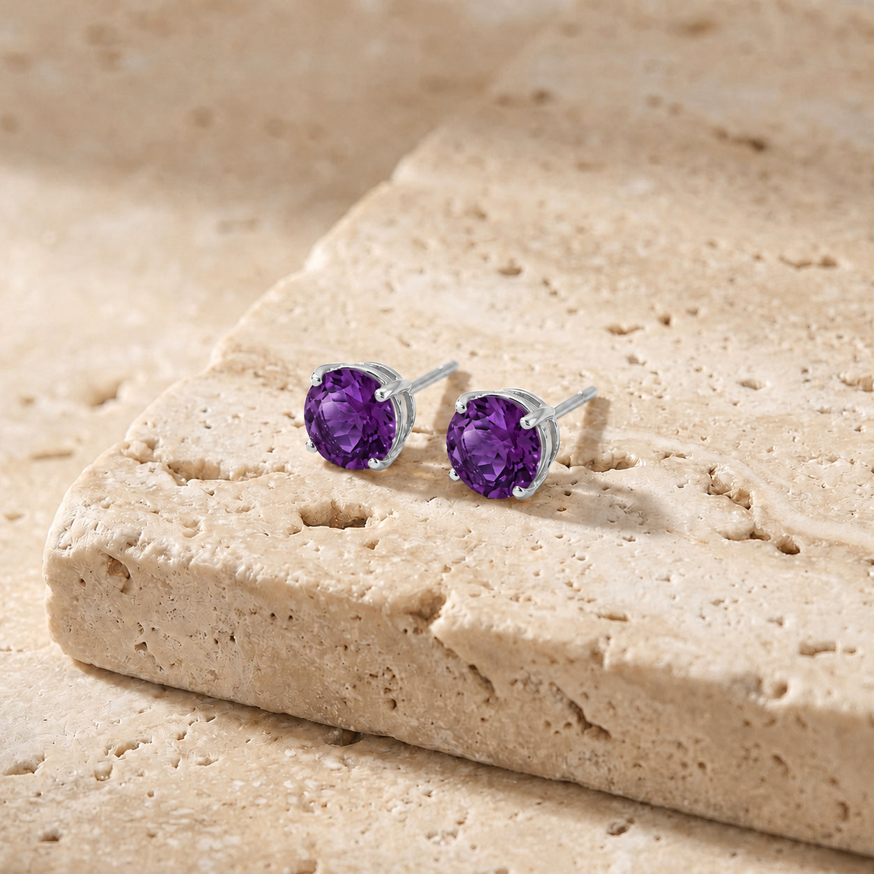 White Gold Halo Petal Earrings Blue Topaz 10K — Benedetta