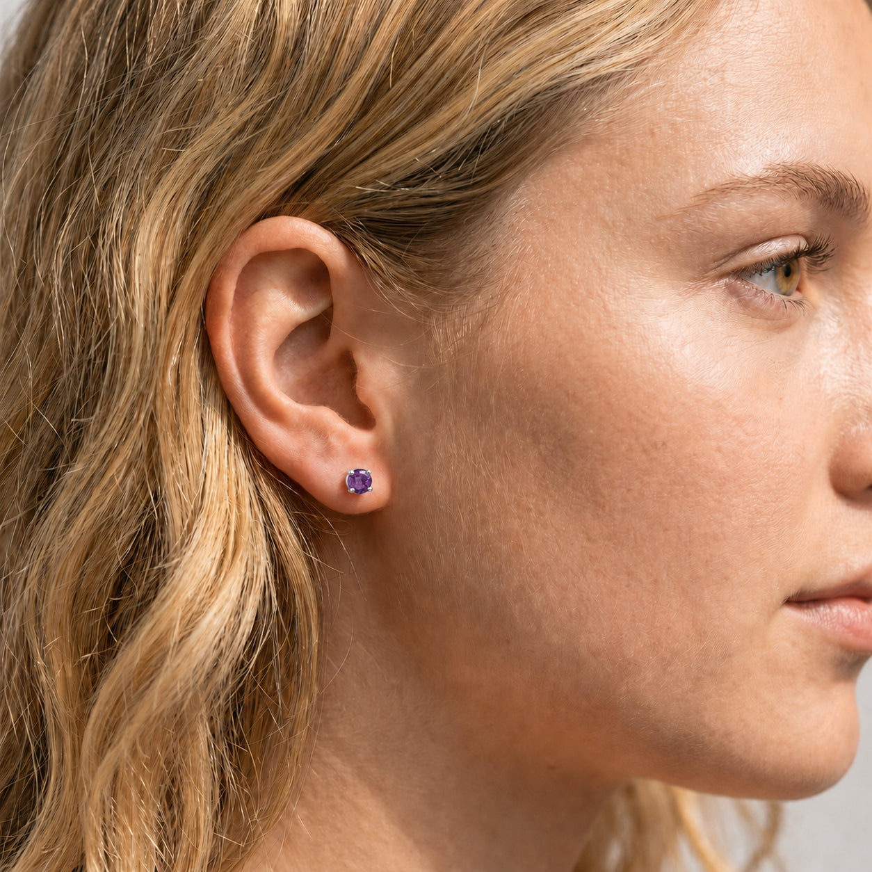 White Gold Halo Petal Earrings Blue Topaz 10K — Benedetta
