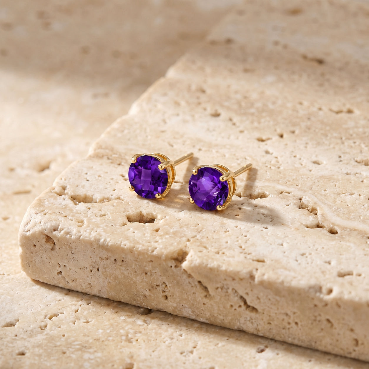 Yellow Gold Halo Petal Earrings Blue Topaz 10K — Benedetta