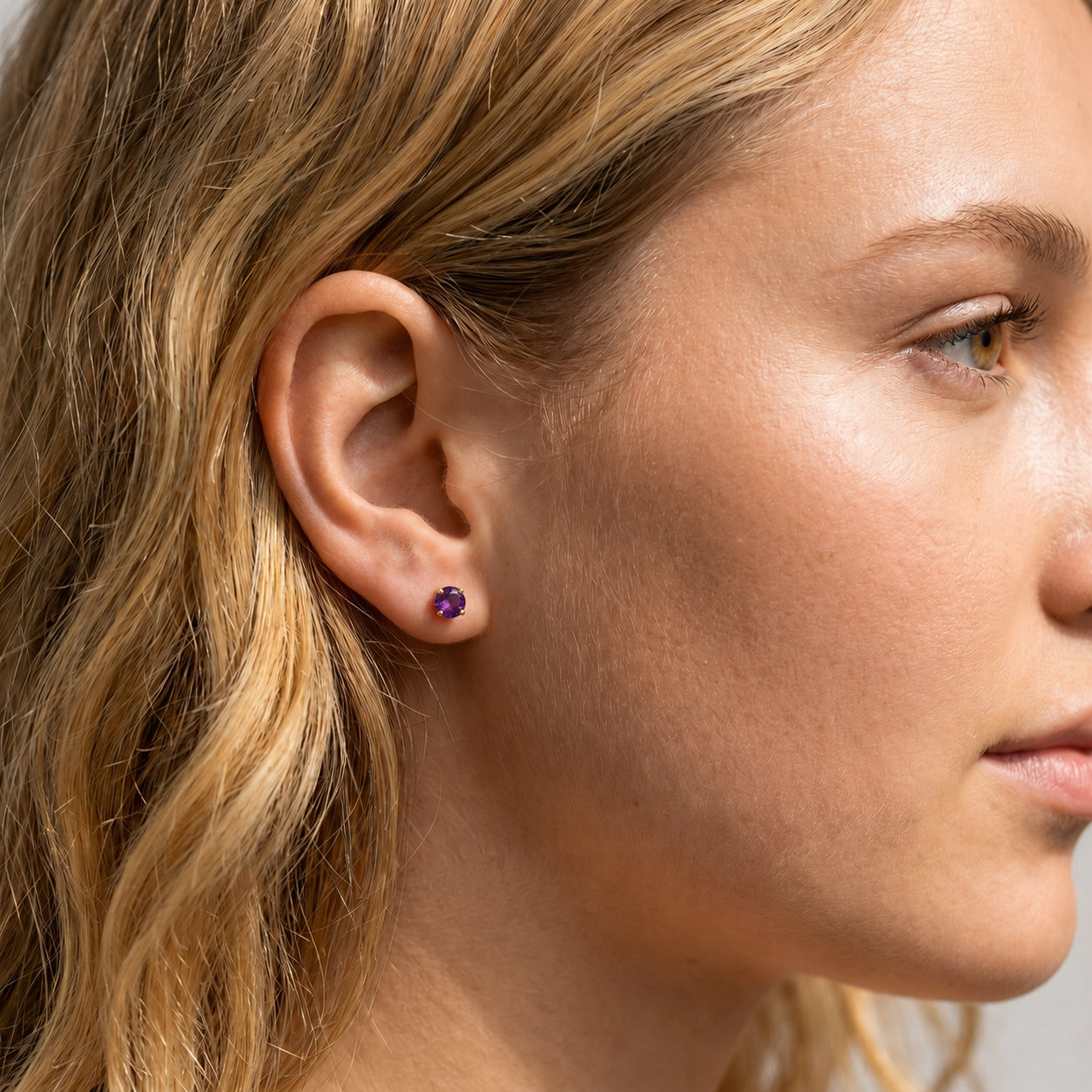 Yellow Gold Halo Petal Earrings Blue Topaz 10K — Benedetta
