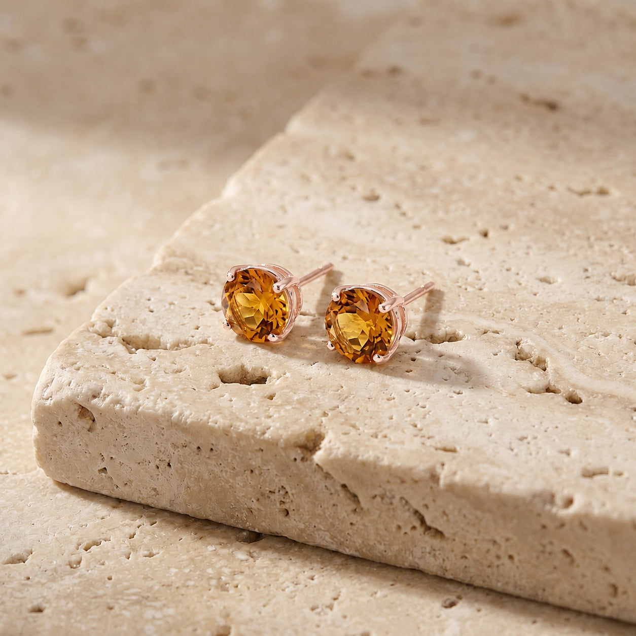 Rose Gold Halo Petal Earrings Garnet 10K — Benedetta