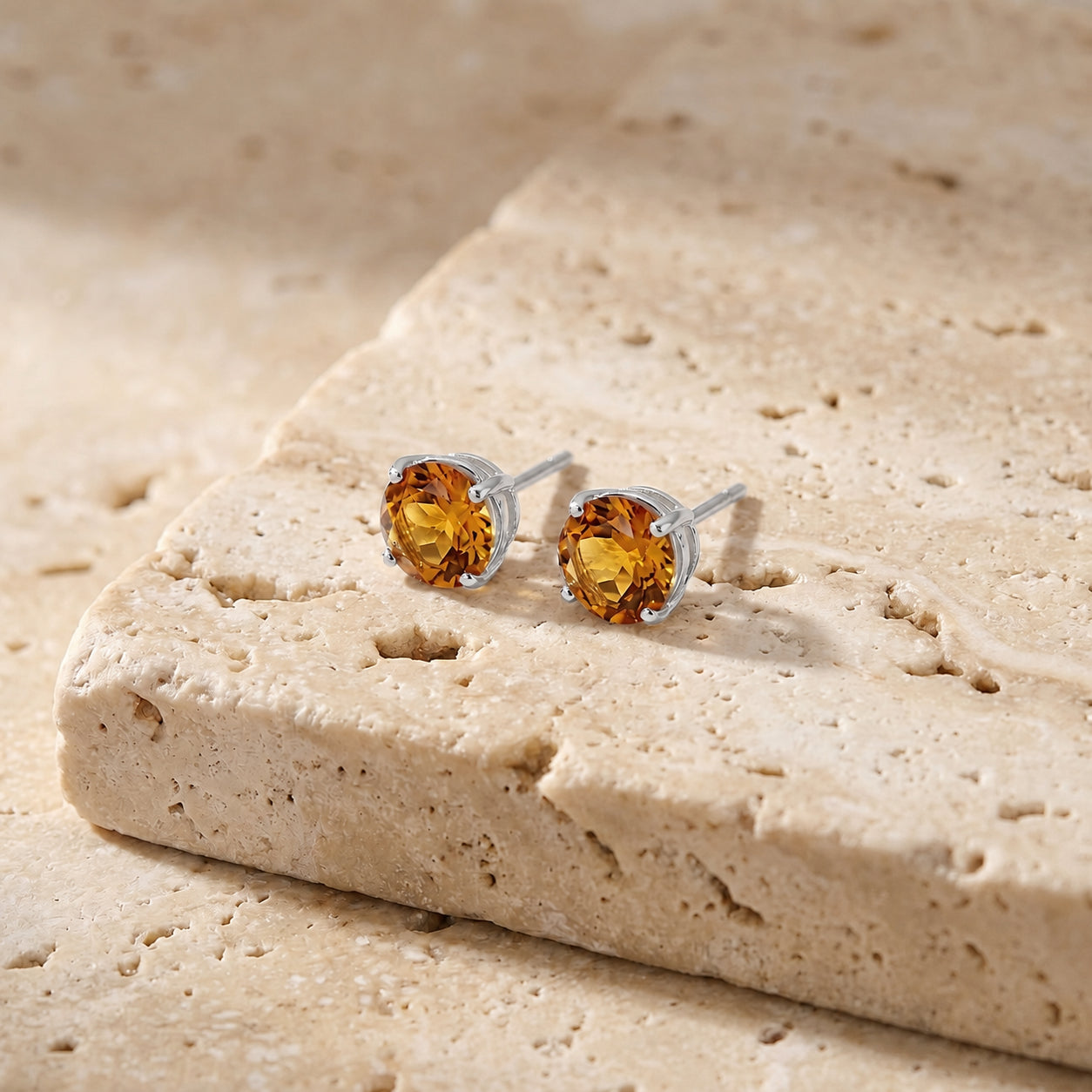 White Gold Halo Petal Earrings Garnet 10K — Benedetta