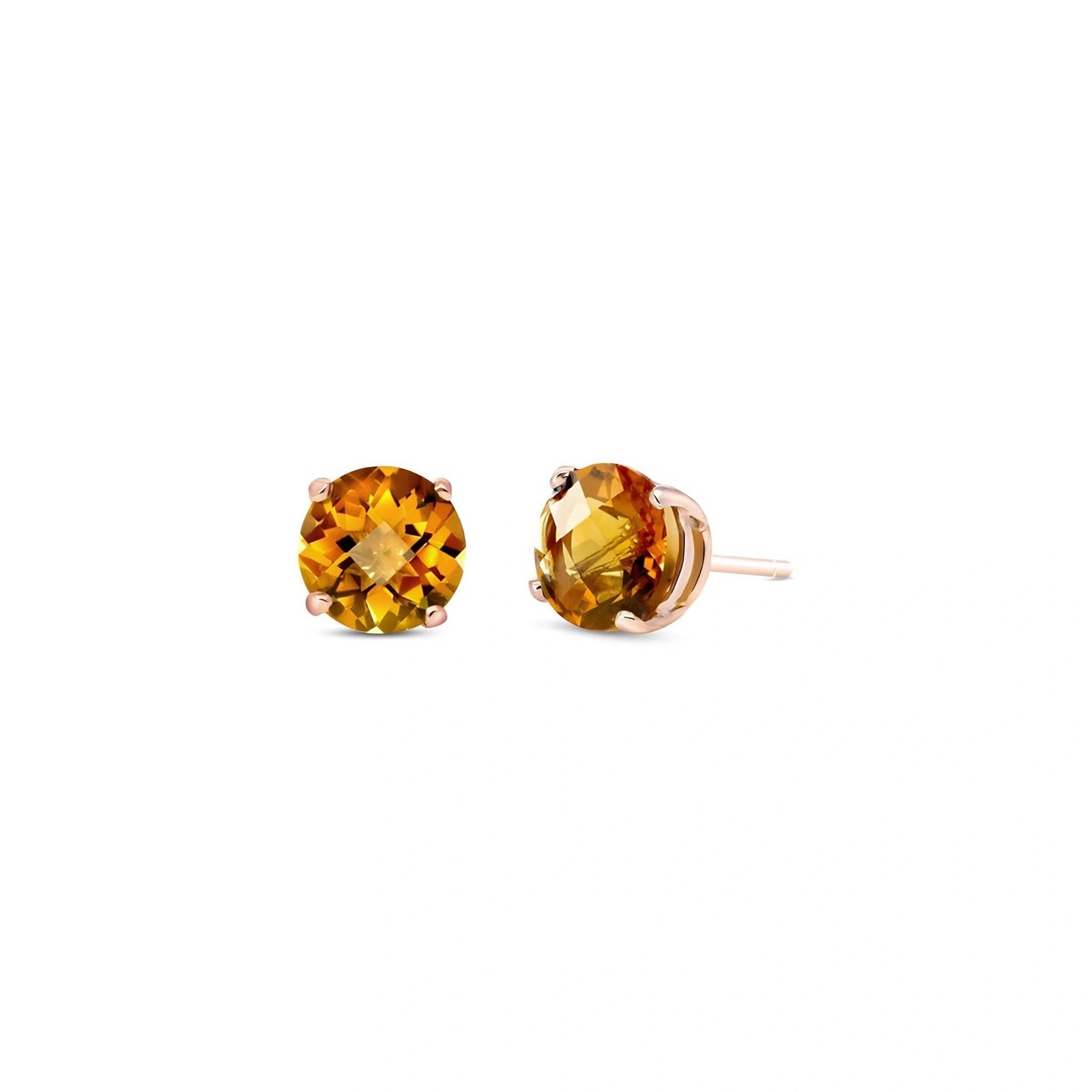 Rose Gold Halo Petal Earrings Citrine 10K — Benedetta