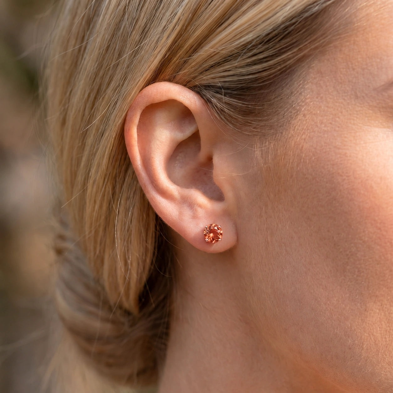 Rose Gold Halo Petal Earrings Citrine 10K — Benedetta