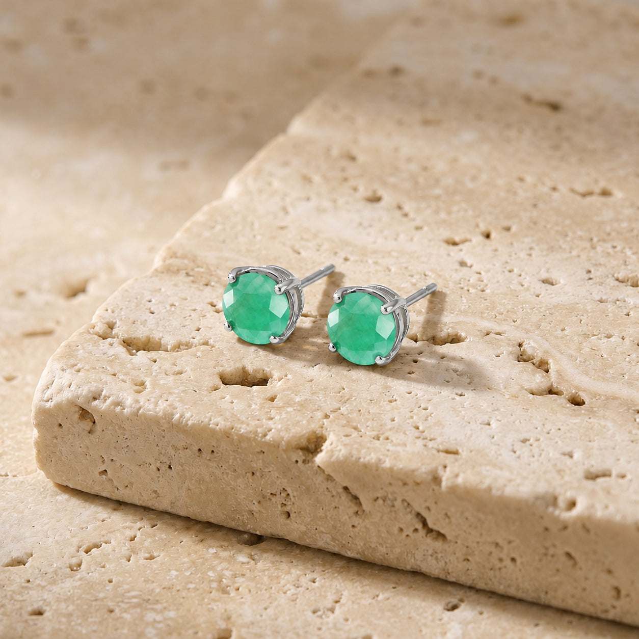 White Gold Halo Petal Earrings Citrine 10K — Benedetta